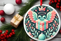 Round Christmas Ornament Sublimation|Clipart Product Image 1