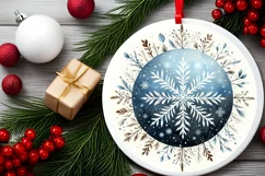 Round Christmas Ornament Sublimation|Clipart Product Image 2