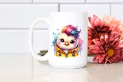 Cute Baby Chicken Watercolor PNG Product Image 2