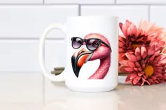 Joyful Flamingo with Sunglasses | Sublimation Clipart Product Image 2