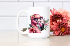 Happy Flamingo with Sunglasses | Sublimation Clipart Product Image 2