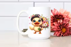 Big Eyes Duck with Large Flower Bouquet | Sublimation | Product Image 2