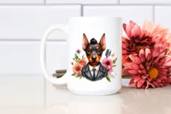 Watercolor Baby Doberman Pinscher Pop Singer Clipart Product Image 2