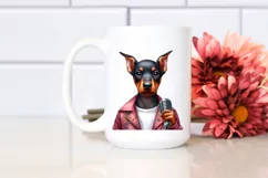 Baby Doberman Pinscher as Pop Singer | Sublimation | Clipart Product Image 2