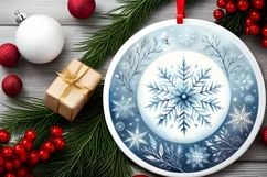 Round Christmas Ornament Sublimation|Clipart Product Image 2
