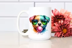 Quirky Colored Puppy Portrait | Sublimation | Clipart Product Image 2