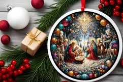Round Christmas Ornament Sublimation|Clipart Product Image 2
