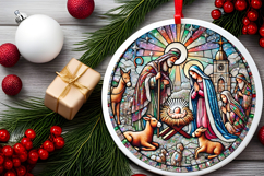 Round Christmass Ornament PNG Product Image 2