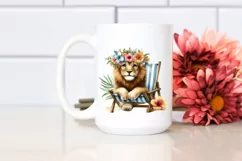Young Lion with Flowers Clipart Product Image 2