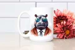 Hippo Portait Retro es Sublimation Clipart Product Image 2