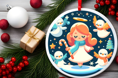 Round Christmass Ornament PNG Product Image 2