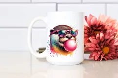 Colorful Otter Sunglasses Chewing Gum Fun Vibrant Product Image 2