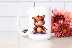Vibrant Plush Hippo Watercolor | Sublimation | Clipart Product Image 2