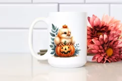 Cute Baby Chicken Sitting with Pumpkin, Transparent PNG Product Image 2