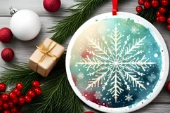 Round Christmas Ornament Sublimation|Clipart Product Image 2