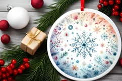 Round Christmas Ornament Sublimation|Clipart Product Image 2