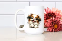 Cute Crazy Looking Japanese Chin Watercolor Product Image 2
