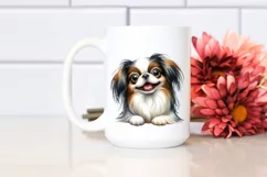 Cute Crazy Looking Japanese Chin Watercolor Product Image 2