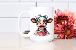 Cow Watercolor Cow with Houswife Bandana | Sublimation Product Image 2