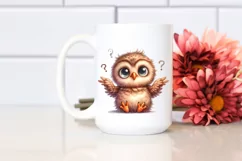 Funny Baby Owl Sitting Clipart Product Image 2
