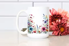 Colorful Wild Flowers Watercolor | Sublimation Clipart Product Image 2