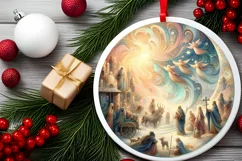 Round Christmas Ornament Sublimation|Clipart Product Image 2