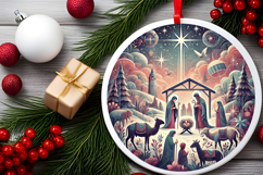 Round Christmass Ornament PNG Product Image 2