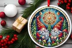 Round Christmas Ornament Sublimation|Clipart Product Image 1