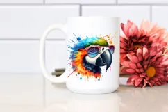 Colorful Parrot Sunglasses Paint-Like Colors Fun Product Image 2