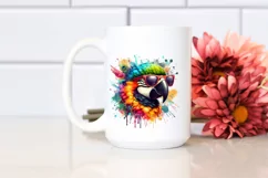 Colorful Parrot Sunglasses Paint-Like Colors Fun Product Image 2