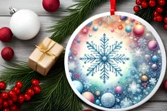 Colorfull Pastell Watercolor Snow Flake PNG Product Image 2