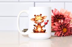 Sitting Giraffe Holding Wine | Sublimation | Clipart Product Image 2