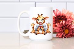 Sitting Giraffe Holding Wine | Sublimation | Clipart Product Image 2
