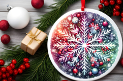 Round Christmass Ornament PNG Product Image 2