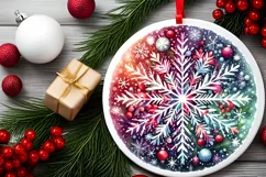 Round Christmas Ornament Sublimation|Clipart Product Image 2