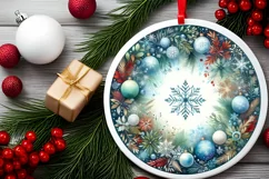Round Christmas Ornament Sublimation|Clipart Product Image 2