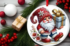 Round Christmas Ornament Sublimation|Clipart Product Image 1
