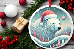 Round Christmas Ornament Sublimation|Clipart Product Image 1