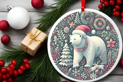 Round Christmas Ornament Sublimation|Clipart Product Image 1