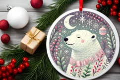 Round Christmas Ornament Sublimation|Clipart Product Image 1