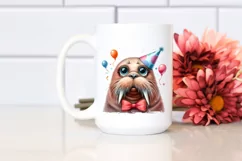 Expressive Walrus Caricature Watercolor Clipart Product Image 2