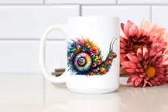 Vibrant Snail Flowers Watercolor Artistic Product Image 2