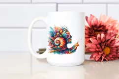 Vibrant Artistic Watercolor Snail | Sublimation Clipart Product Image 2