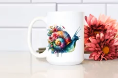 Vibrant Artistic Watercolor Snail | Sublimation Clipart Product Image 2