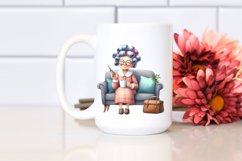 Old Lady Sofa Hair Curlers Mug | Sublimation, Clipart Product Image 2