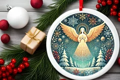 Round Christmas Ornament Sublimation|Clipart Product Image 1