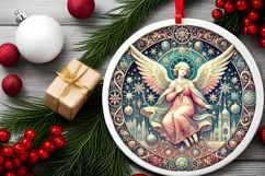 Round Christmas Ornament Sublimation|Clipart Product Image 1