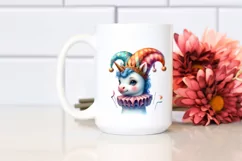 Baby Unicorn Wearing Jester Hat PNG Product Image 2