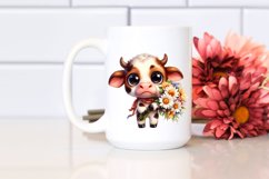Baby Cow with Flower Bouquet | Clipart Product Image 2