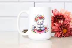 Cartoon-Style Polar Bear Flower Crown | Clipart Product Image 2